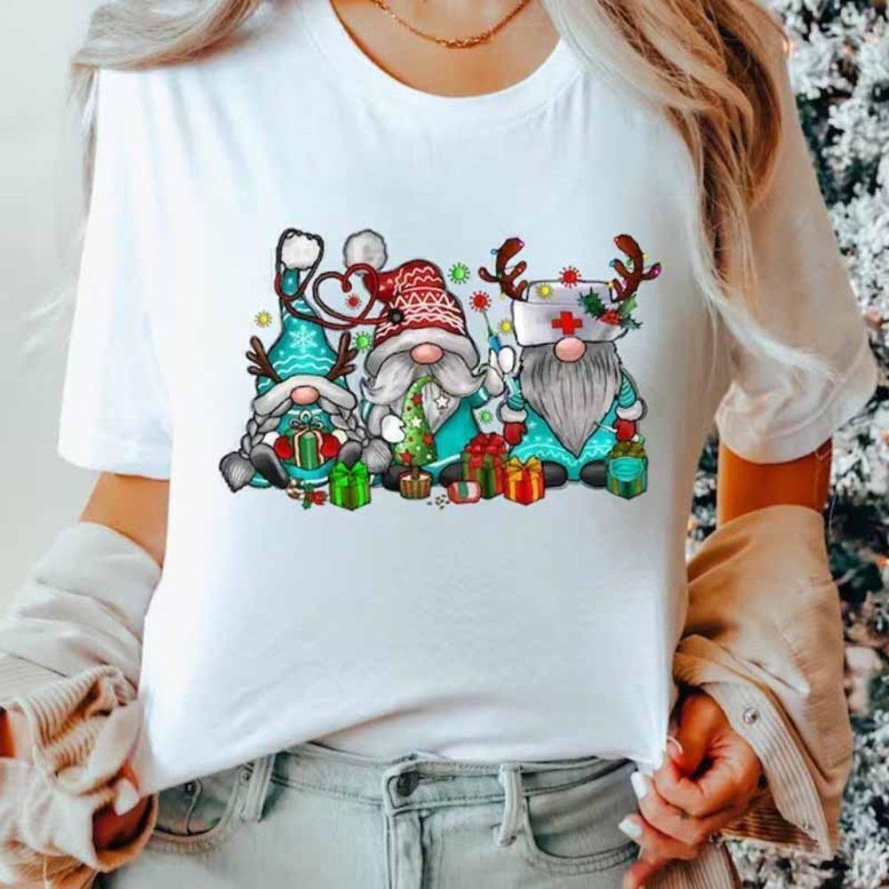 Christmas Nurse Gnome Cute Holiday Nurse T-Shirt